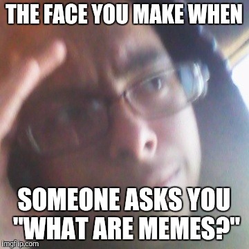 The Face you make when | THE FACE YOU MAKE WHEN; SOMEONE ASKS YOU "WHAT ARE MEMES?" | image tagged in the face you make when | made w/ Imgflip meme maker