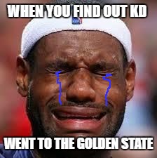 NBA | WHEN YOU FIND OUT KD; WENT TO THE GOLDEN STATE | image tagged in nba | made w/ Imgflip meme maker
