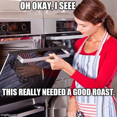 This Really Needed a Roast | OH OKAY, I SEEE; THIS REALLY NEEDED A GOOD ROAST. | image tagged in roast | made w/ Imgflip meme maker