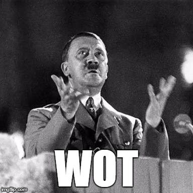 when you see a Jew at a Nazi rally | WOT | image tagged in hitler | made w/ Imgflip meme maker