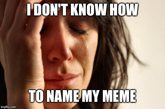 First World Problems Meme | I DON'T KNOW HOW; TO NAME MY MEME | image tagged in memes,first world problems | made w/ Imgflip meme maker