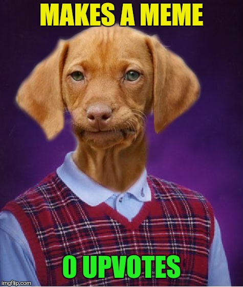 Bad Luck Raydog | MAKES A MEME; 0 UPVOTES | image tagged in bad luck raydog,funny memes,laughs,raydog,new template,fun | made w/ Imgflip meme maker