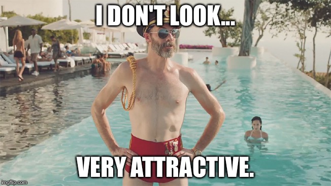 VERY ATTRACTIVE. image tagged in captain obvious bathing suit,captain obvio...