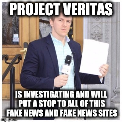 PROJECT VERITAS IS INVESTIGATING AND WILL PUT A STOP TO ALL OF THIS FAKE NEWS AND FAKE NEWS SITES | made w/ Imgflip meme maker