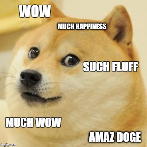 Doge Meme | WOW; MUCH HAPPINESS; SUCH FLUFF; MUCH WOW; AMAZ DOGE | image tagged in memes,doge | made w/ Imgflip meme maker