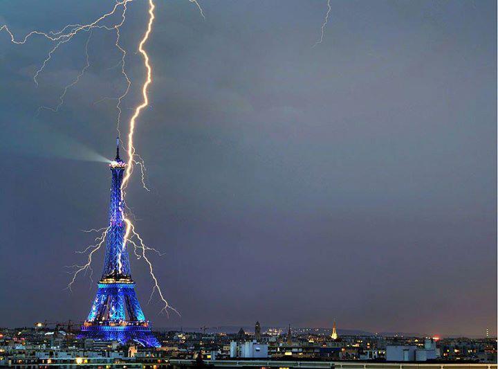 High Quality Eiffel Tower Lightning Blank Meme Template