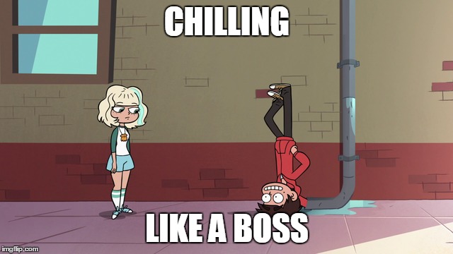 CHILLING; LIKE A BOSS | image tagged in disney,star vs the forces of evil,memes | made w/ Imgflip meme maker