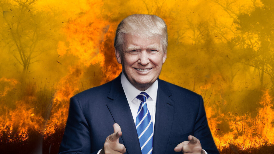 Trumpster Fire Blank Meme Template