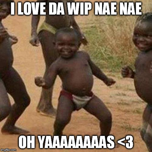 Third World Success Kid | I LOVE DA WIP NAE NAE; OH YAAAAAAAAS <3 | image tagged in memes,third world success kid | made w/ Imgflip meme maker