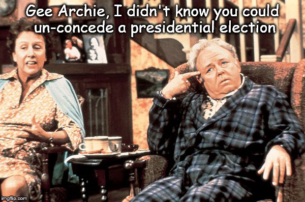 Gee Archie, I didn't know you could un-concede a presidential election | image tagged in archie | made w/ Imgflip meme maker