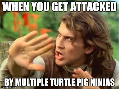Deep intellectual scenarios | WHEN YOU GET ATTACKED; BY MULTIPLE TURTLE PIG NINJAS | image tagged in ivan doroschuk,safety dance,relatable,turtle pig ninjas | made w/ Imgflip meme maker
