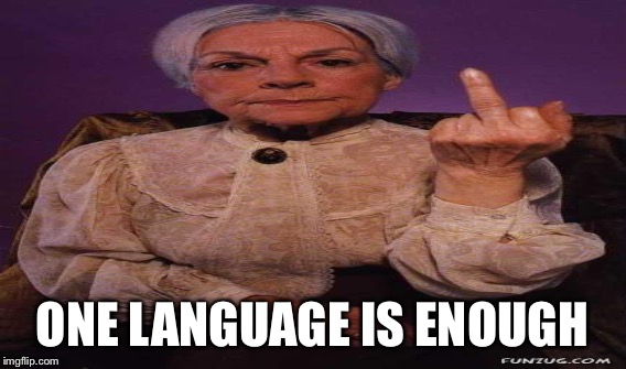 ONE LANGUAGE IS ENOUGH | made w/ Imgflip meme maker