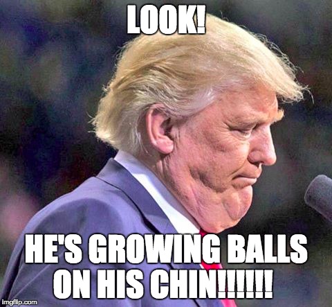 LOOK! HE'S GROWING BALLS ON HIS CHIN!!!!!! | made w/ Imgflip meme maker
