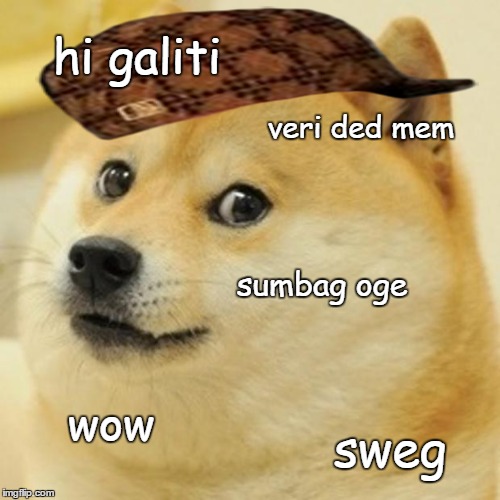 Doge Meme | hi galiti; veri ded mem; sumbag oge; wow; sweg | image tagged in memes,doge,scumbag | made w/ Imgflip meme maker