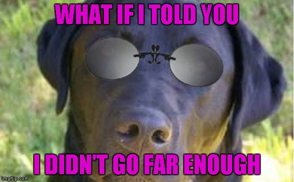 WHAT IF I TOLD YOU I DIDN'T GO FAR ENOUGH | made w/ Imgflip meme maker