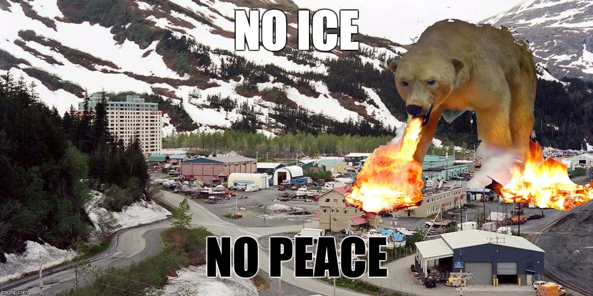 Where do Polar Bears go when the ice melts? | NO ICE; NO PEACE | image tagged in memes,polar bear,global warming,raging seal breath | made w/ Imgflip meme maker