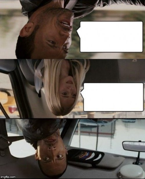 The Rock Driving Upside down Blank Meme Template