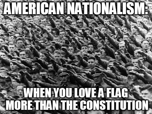 muh skycloth | AMERICAN NATIONALISM:; WHEN YOU LOVE A FLAG MORE THAN THE CONSTITUTION | image tagged in seems legit,paytriotism,muh freedum | made w/ Imgflip meme maker