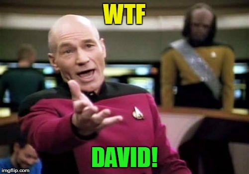 Picard Wtf Meme | WTF DAVID! | image tagged in memes,picard wtf | made w/ Imgflip meme maker