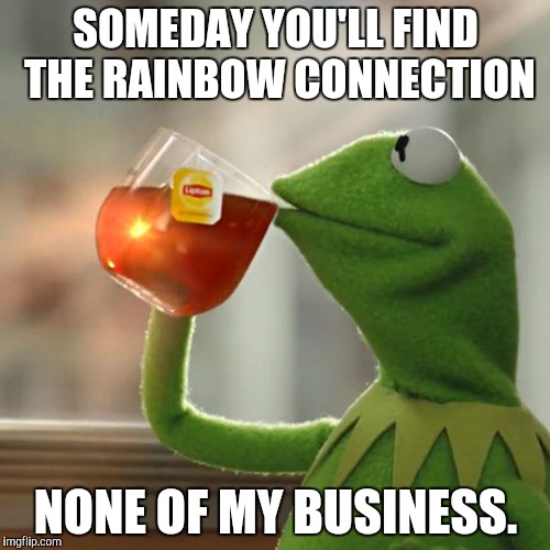 But That's None Of My Business | SOMEDAY YOU'LL FIND THE RAINBOW CONNECTION; NONE OF MY BUSINESS. | image tagged in memes,but thats none of my business,kermit the frog | made w/ Imgflip meme maker