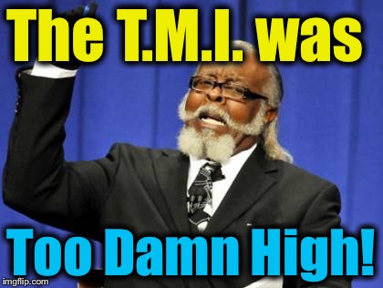 Too Damn High Meme | The T.M.I. was Too Damn High! | image tagged in memes,too damn high | made w/ Imgflip meme maker