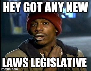 Y'all Got Any More Of That Meme | HEY GOT ANY NEW; LAWS LEGISLATIVE | image tagged in memes,yall got any more of | made w/ Imgflip meme maker