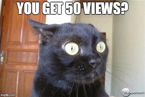 Cats | YOU GET 50 VIEWS? | image tagged in cats | made w/ Imgflip meme maker