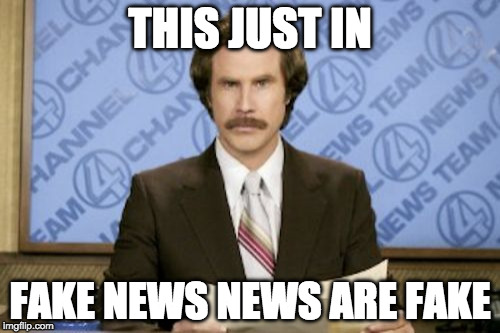 Ron Burgundy | THIS JUST IN; FAKE NEWS NEWS ARE FAKE | image tagged in memes,ron burgundy | made w/ Imgflip meme maker