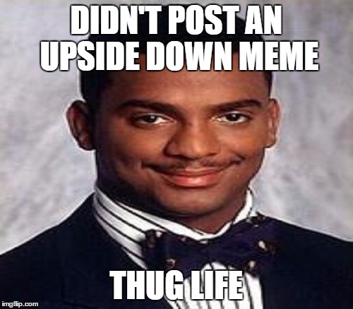 DIDN'T POST AN UPSIDE DOWN MEME THUG LIFE | made w/ Imgflip meme maker