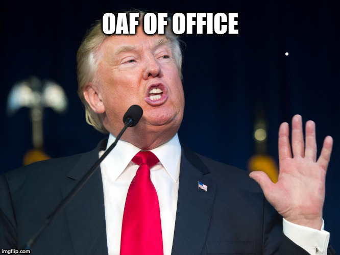 OAF OF OFFICE | OAF OF OFFICE | image tagged in trump,donald trump memes | made w/ Imgflip meme maker
