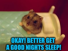 OKAY! BETTER GET A GOOD NIGHTS SLEEP! | made w/ Imgflip meme maker