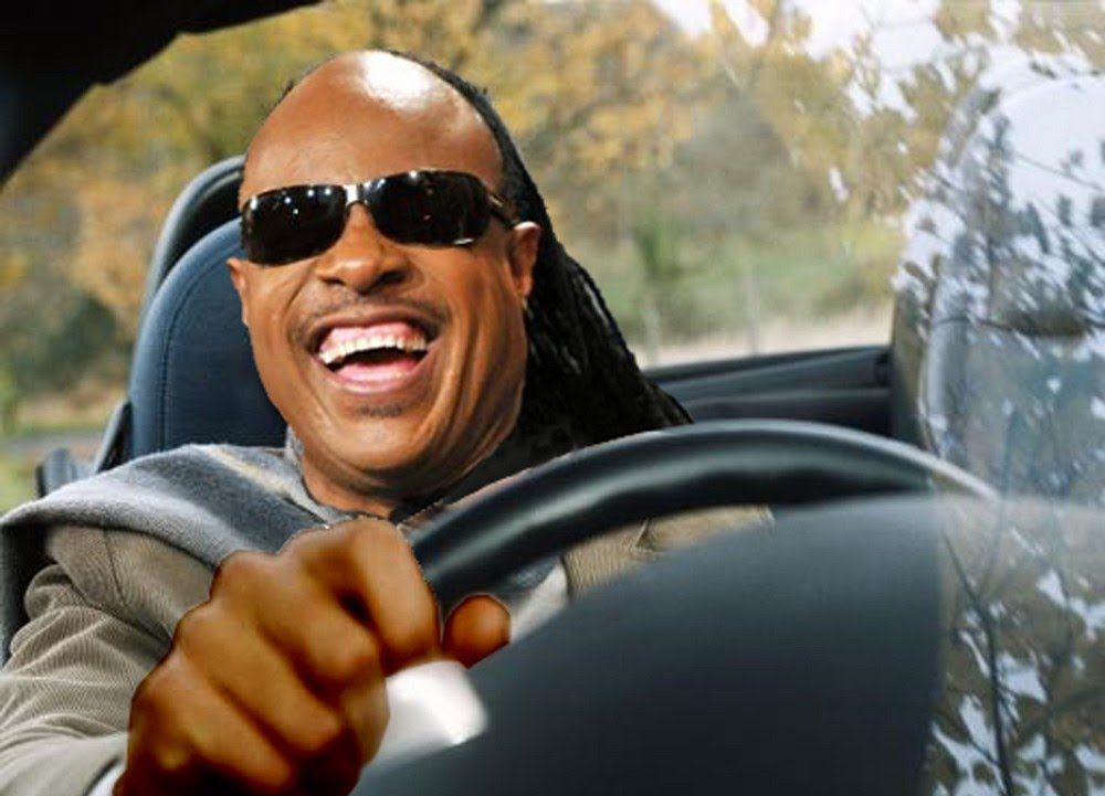 High Quality Stevie Wonder Driving Blank Meme Template