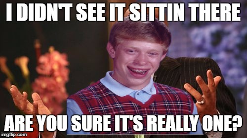 I DIDN'T SEE IT SITTIN THERE ARE YOU SURE IT'S REALLY ONE? | made w/ Imgflip meme maker