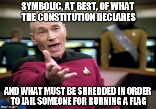 Picard Wtf Meme | SYMBOLIC, AT BEST, OF WHAT THE CONSTITUTION DECLARES AND WHAT MUST BE SHREDDED IN ORDER TO JAIL SOMEONE FOR BURNING A FLAG | image tagged in memes,picard wtf | made w/ Imgflip meme maker