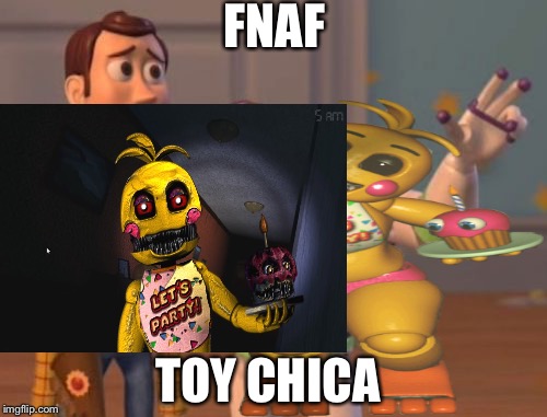 FNAF; TOY CHICA | image tagged in x x everywhere | made w/ Imgflip meme maker