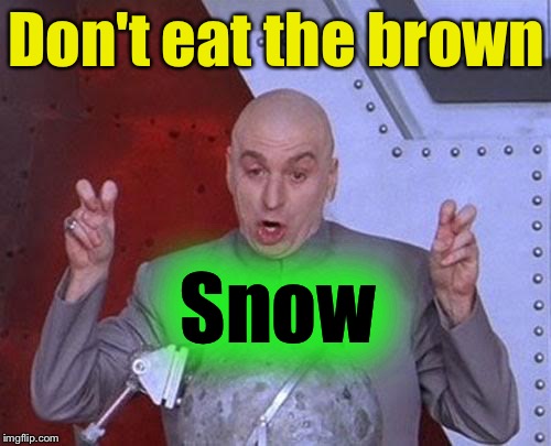 Dr Evil Laser Meme | Don't eat the brown Snow | image tagged in memes,dr evil laser | made w/ Imgflip meme maker