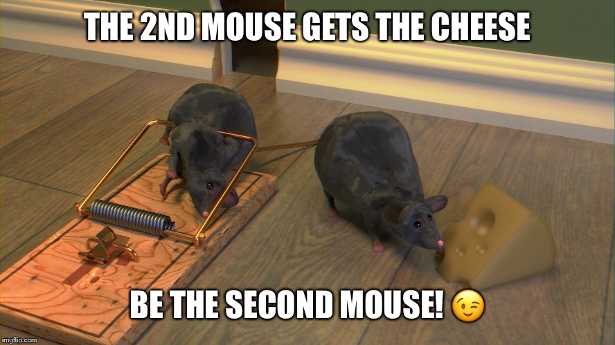 THE 2ND MOUSE GETS THE CHEESE BE THE SECOND MOUSE!  | made w/ Imgflip meme maker