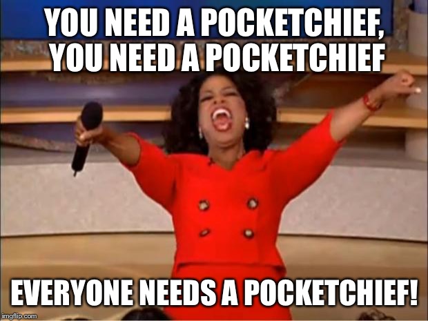 Oprah You Get A Meme | YOU NEED A POCKETCHIEF, YOU NEED A POCKETCHIEF; EVERYONE NEEDS A POCKETCHIEF! | image tagged in memes,oprah you get a | made w/ Imgflip meme maker