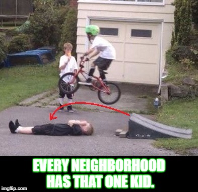 Neighborhood kids | EVERY NEIGHBORHOOD HAS THAT ONE KID. | image tagged in memes,funny,kids,crazy,trump | made w/ Imgflip meme maker