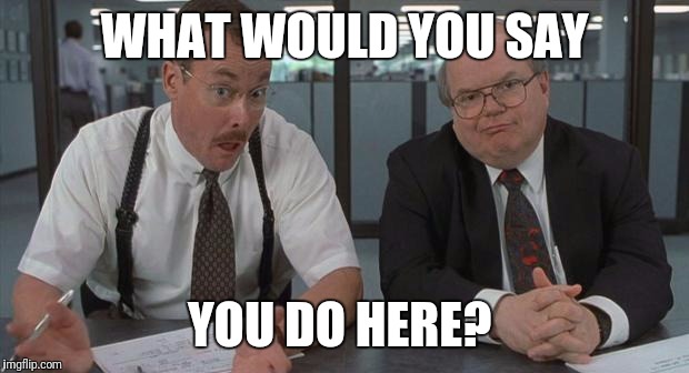 office space what do you do here | WHAT WOULD YOU SAY; YOU DO HERE? | image tagged in office space what do you do here | made w/ Imgflip meme maker