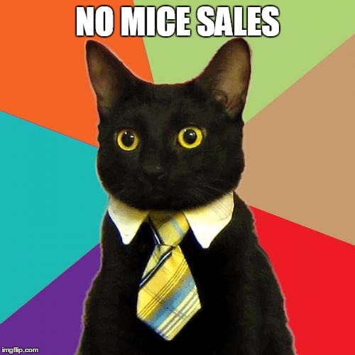 Business Cat Meme | NO MICE SALES | image tagged in memes,business cat | made w/ Imgflip meme maker