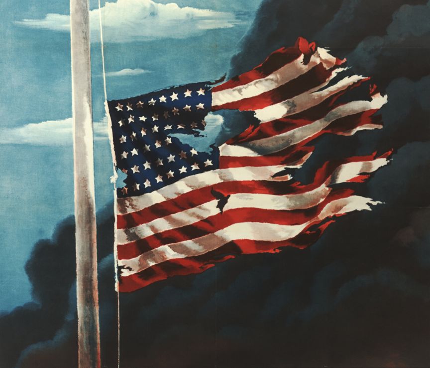 High Quality Flag at Pearl Harbor Blank Meme Template