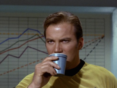Kirk drinking coffee Blank Meme Template