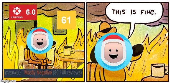 Hello Games "This is Fine" | image tagged in this is fine,hello games,no man's sky | made w/ Imgflip meme maker