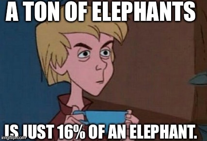 Strange... | A TON OF ELEPHANTS; IS JUST 16% OF AN ELEPHANT. | image tagged in thinking arthur,funny,memes,disney | made w/ Imgflip meme maker
