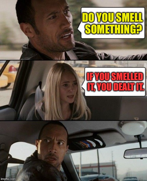 The Rock Driving | DO YOU SMELL SOMETHING? IF YOU SMELLED IT, YOU DEALT IT. | image tagged in memes,the rock driving | made w/ Imgflip meme maker