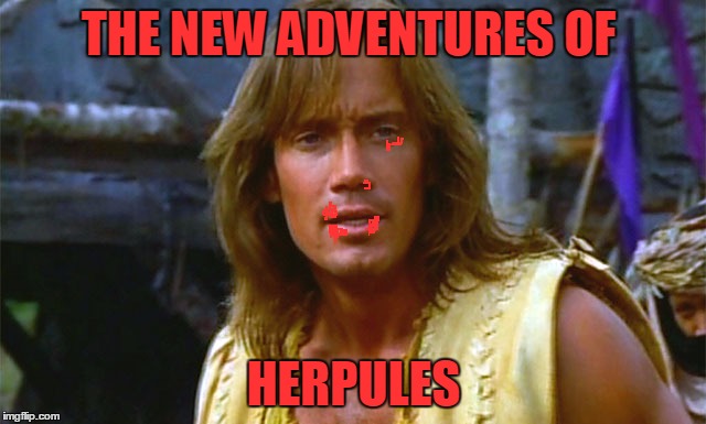 He's spreading justice and a virus.  | THE NEW ADVENTURES OF; HERPULES | image tagged in herpules | made w/ Imgflip meme maker