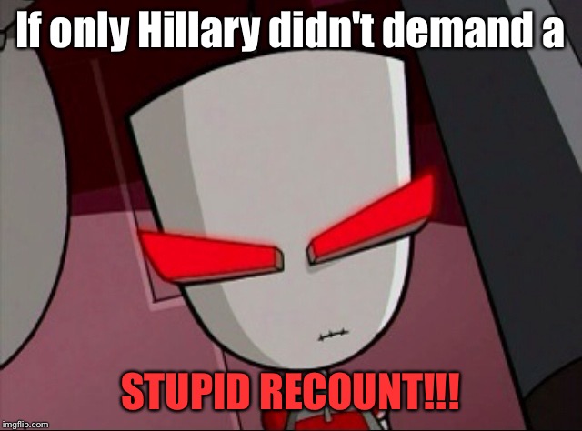 Mad Gir | If only Hillary didn't demand a STUPID RECOUNT!!! | image tagged in mad gir | made w/ Imgflip meme maker