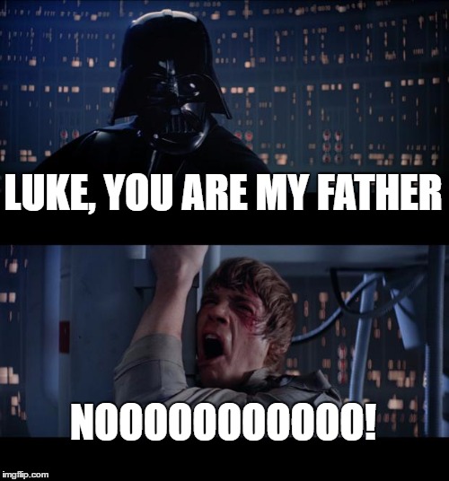 Star Wars No | LUKE, YOU ARE MY FATHER; NOOOOOOOOOOO! | image tagged in memes,star wars no | made w/ Imgflip meme maker