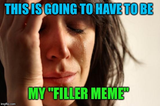 First World Problems Meme | THIS IS GOING TO HAVE TO BE; MY "FILLER MEME" | image tagged in memes,first world problems | made w/ Imgflip meme maker